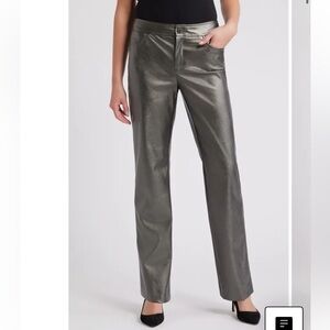 Metallic Faux Leather Bootcut Pants
Anne Klein gunmetal